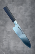 Santoku Nōshū Masamune 17,5 cm – mørkebrunt plastskæfte
