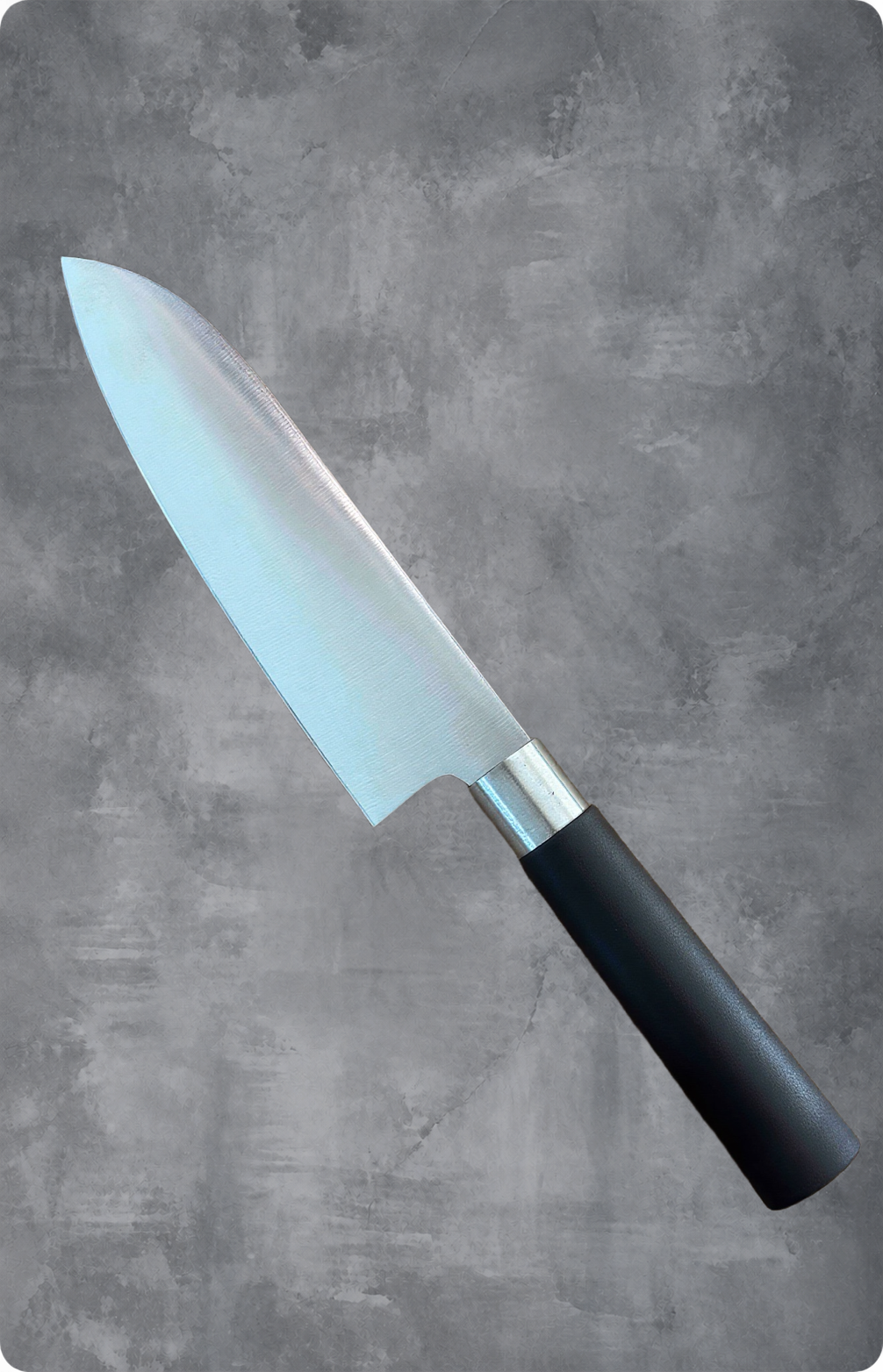 Santoku Nōshū Masamune 17,5 cm – mørkebrunt plastskæfte